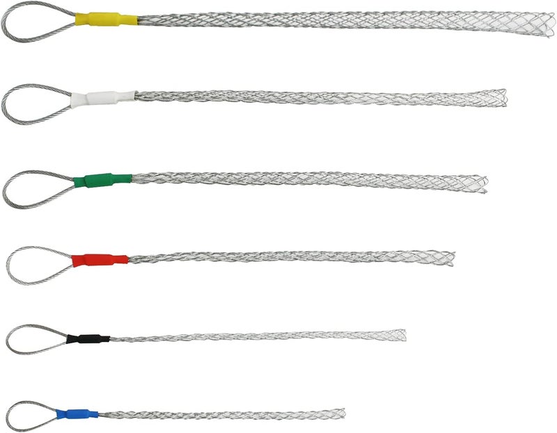 VGongTech Cable Pulling Grip Sock Kit Galvanizing Steel Antislip Pipe Cable Wire Pulling Grips Lassos Set Flexible Eye Mesh Rope Set - Image 1